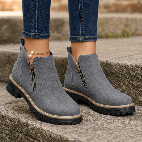 Strida Women's Cushioned Platform Chelsea Ankle Boots with Side Zip