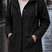 Plush-Lined Waterproof Hooded Parka Jacket for Women