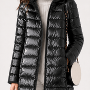 Women's Packable Quilted Puffer Jacket with Detachable Hood