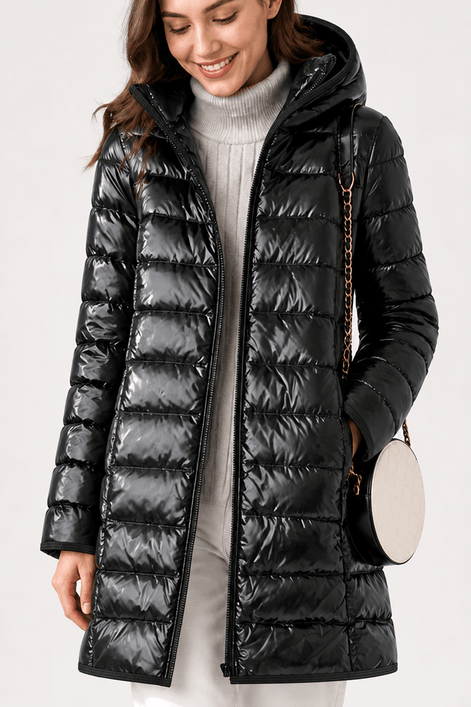 Women's Packable Quilted Puffer Jacket with Detachable Hood