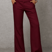 Women's Wide-Leg High-Waisted Trousers with Structured Waistband