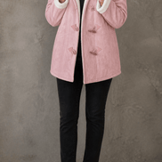 Women's Hooded Faux Suede Winter Coat with Plush Sherpa Lining