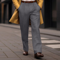 Men's Tailored Straight-Leg Trousers with Front Pockets