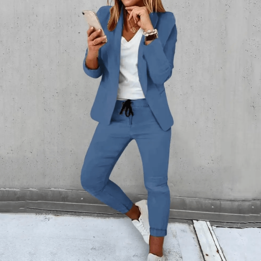 Women's Blazer and Jogger Two Piece Co Ord Set