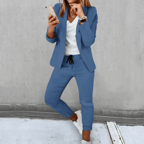 Women's Blazer and Jogger Two Piece Co Ord Set