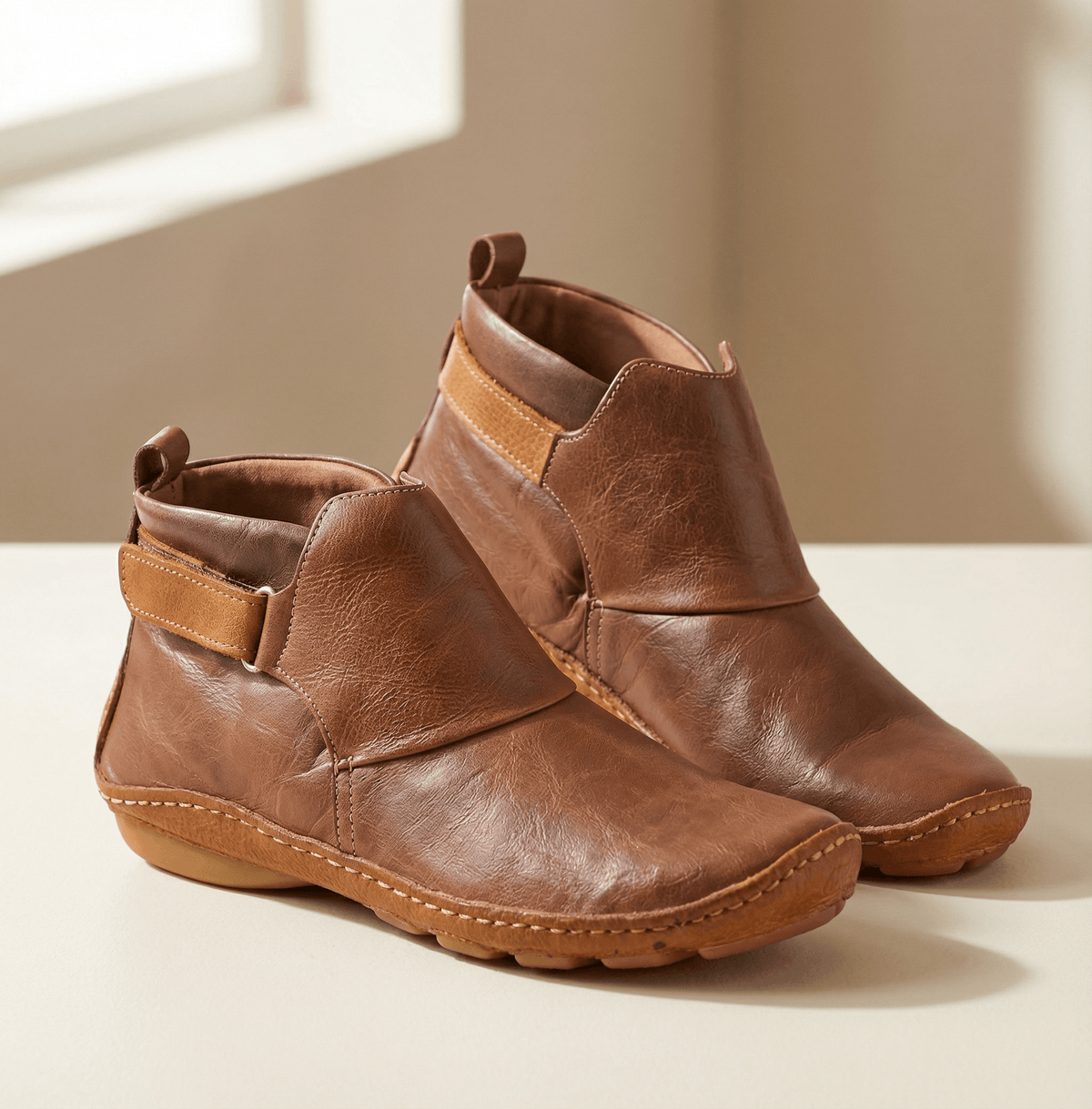 Solena Wide-Fit Women's Ankle Boots with Adjustable Strap for Sensitive Feet