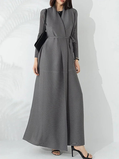 Reese Belted A-Line Winter Coat with Funnel Neck for Women