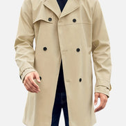 Double-Breasted Tailored Trench Style Mens Coats for Everyday Wear