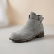 Women's Buckle-Strap Suede-Look Ankle Boots with Lug Sole
