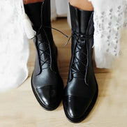 Tatum Calf-Length Lace-Up Leather Boots for Women