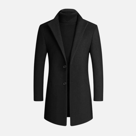 Henry Slim-Fit Wool Blend Mens Coats with Notched Lapel