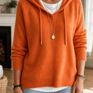 Women's Drawstring Hood Ribbed Knit Jumper