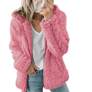 Women's Fluffy Teddy Fleece Jacket with Pockets and Zip