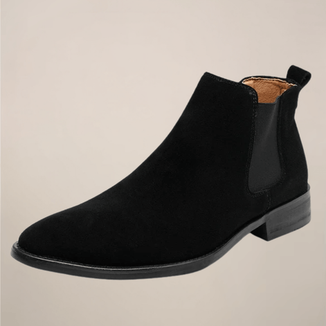 Suede Chelsea Ankle Mens Boots with Elastic Side Panels