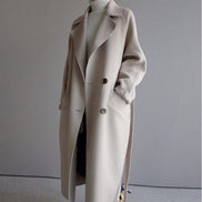 Isabella Women's Longline Wool Blend Winter Coat with Belt