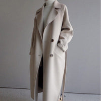 Isabella Women's Longline Wool Blend Winter Coat with Belt