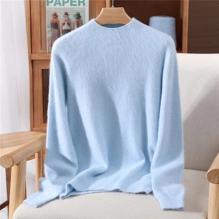 Soft Knitted Mock Neck Ladies Christmas Jumper for Women