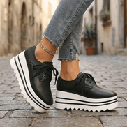Elara Lace-Up Platform Oxford Shoes for Women's Comfort