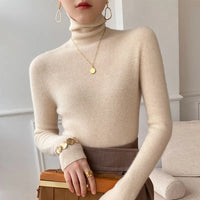 Camille Ribbed Turtleneck Cashmere Blend Christmas Jumper for Ladies