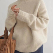 Dora Roll Neck Cashmere Women's Knitted Jumper with Ribbed Cuffs