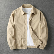 Lightweight Cotton Blend Mens Jackets with Classic Zip Front