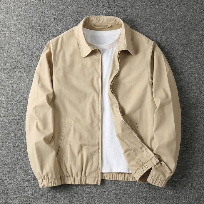 Lightweight Cotton Blend Mens Jackets with Classic Zip Front
