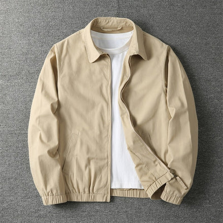 Lightweight Cotton Blend Mens Jackets with Classic Zip Front