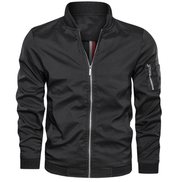Men's Lightweight Bomber Jacket with Zip Pocket Sleeve Detail