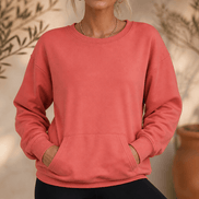 Restfield Oversized Fleece Crewneck Sweatshirt with Kangaroo Pocket