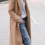 Angelika Women's Oversized Longline Winter Coat with Lapel