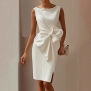 Matilda Bow Detail Bodycon Cocktail Midi Dress