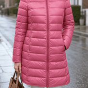 Women's Packable Quilted Puffer Jacket with Detachable Hood