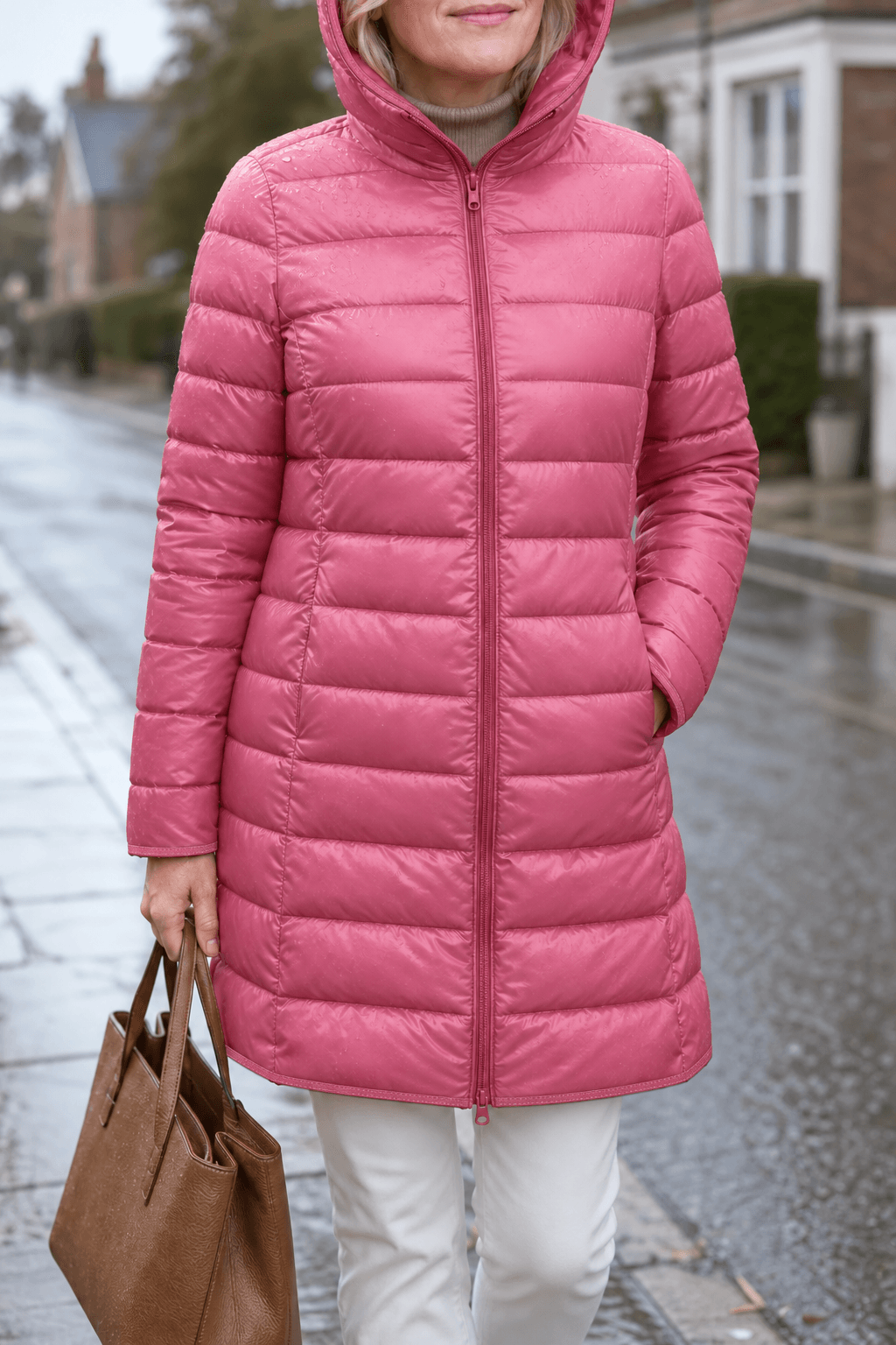 Women's Packable Quilted Puffer Jacket with Detachable Hood