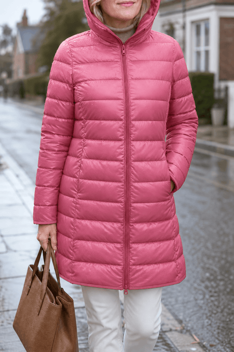 Women's Packable Quilted Puffer Jacket with Detachable Hood
