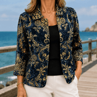 Hallie-Rose Baroque Print Open-Front Jacket for Women in Tailored Fit