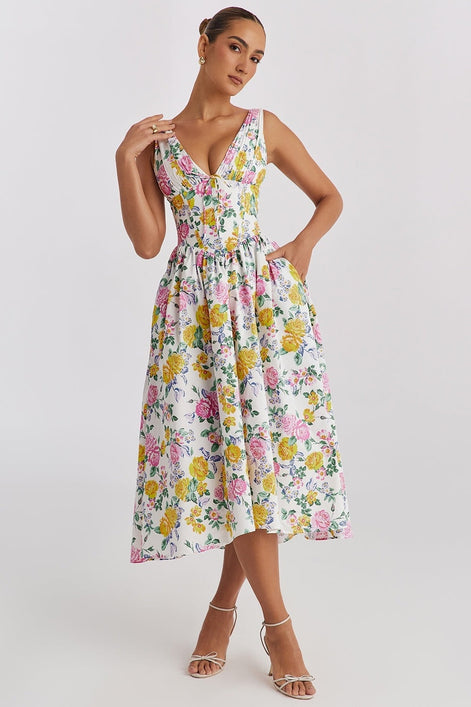 Imogen Floral Midi One of the Autumn Dresses for Weddings and Parties