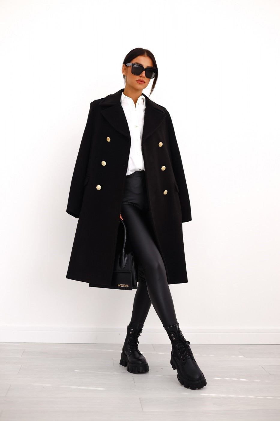 Emily Double Breasted Longline Winter Coats Women A-Line Wool Blend
