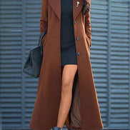 Elora Women's Belted Wool-Blend Longline Winter Coat with Shawl Collar