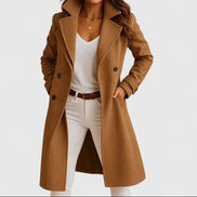 Briony Double-Breasted Notch-Lapel Winter Coat for Women