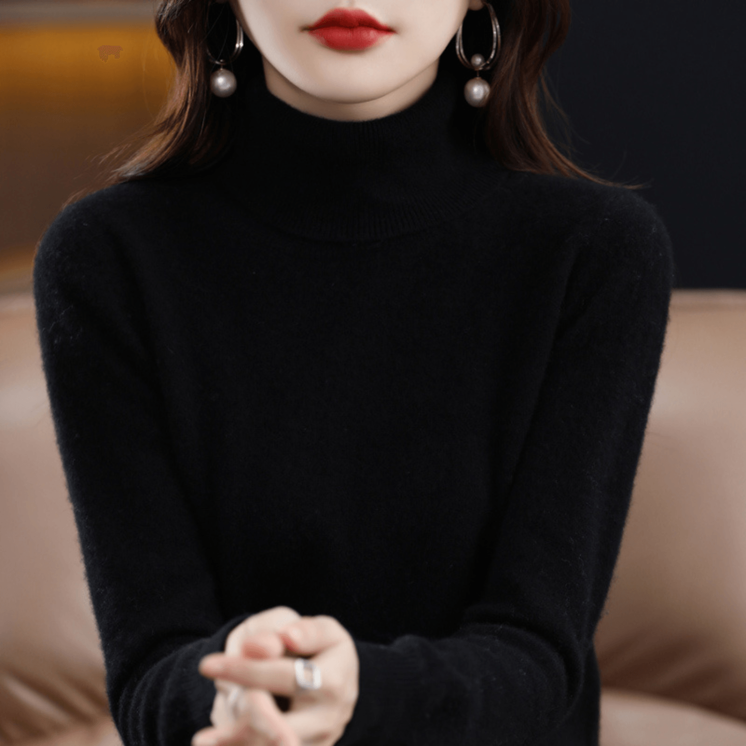 Elena Knitted Turtleneck Jumper for Ladies Christmas Jumpers Season
