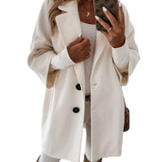 Katrina Oversized Cocoon Winter Coats for Women with Notched Lapel