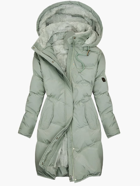 Emma Women's Faux Fur Hooded Long Puffer Winter Coat