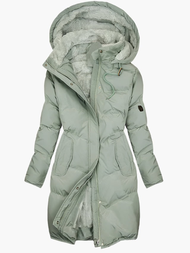 Emma Women's Faux Fur Hooded Long Puffer Winter Coat
