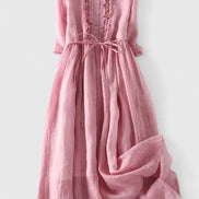 Alice Ruffle Waist Tie Midi Dress with Autumn Dresses Charm