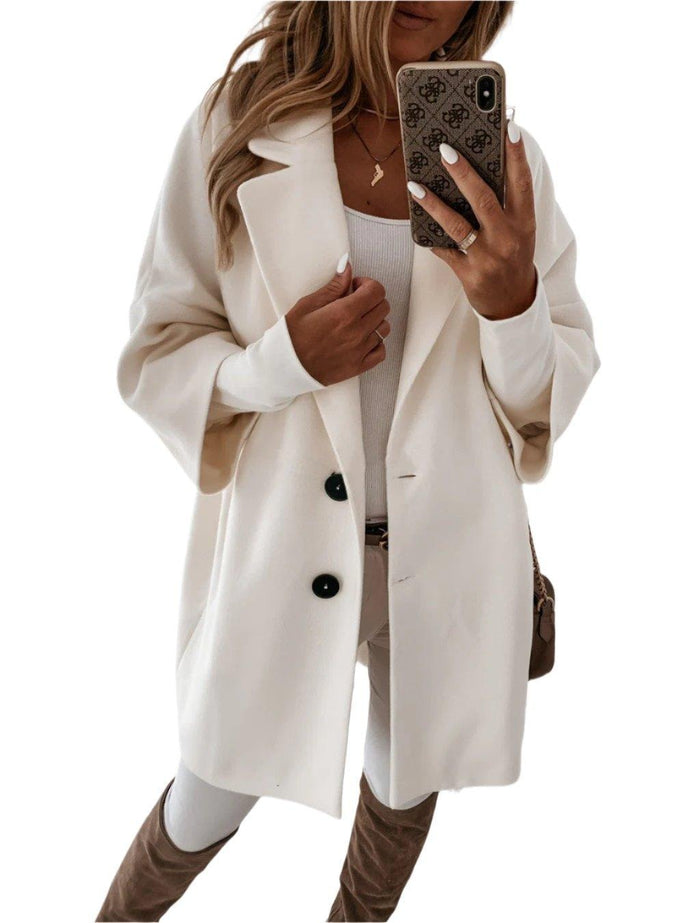 Katrina Oversized Cocoon Winter Coats for Women with Notched Lapel