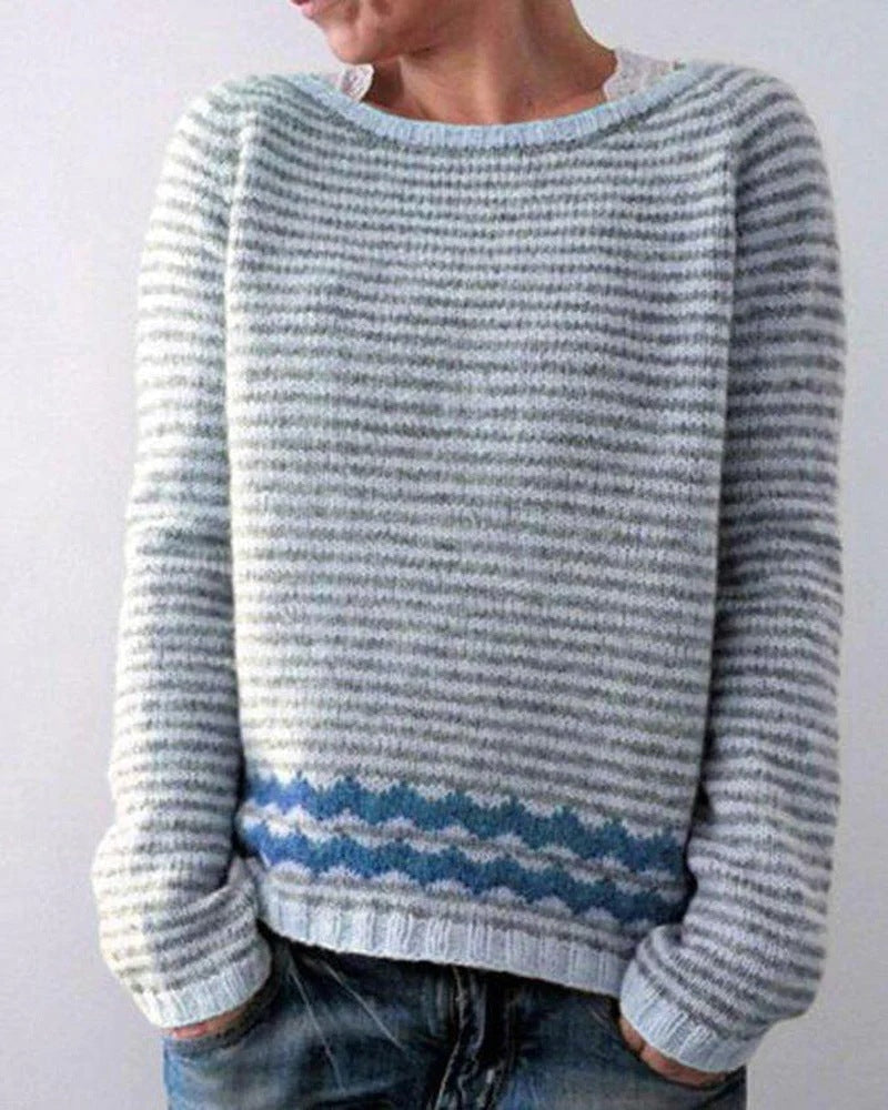 Women's Forest-Print Crew Neck Knitted Jumper