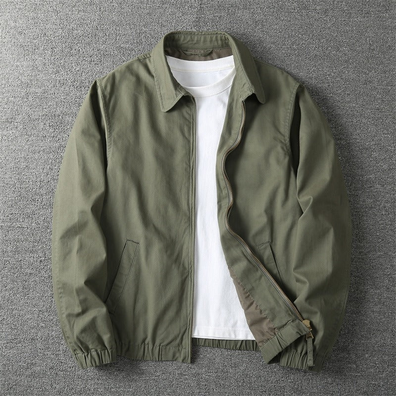 Lightweight Cotton Blend Mens Jackets with Classic Zip Front