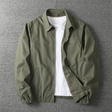 Lightweight Cotton Blend Mens Jackets with Classic Zip Front