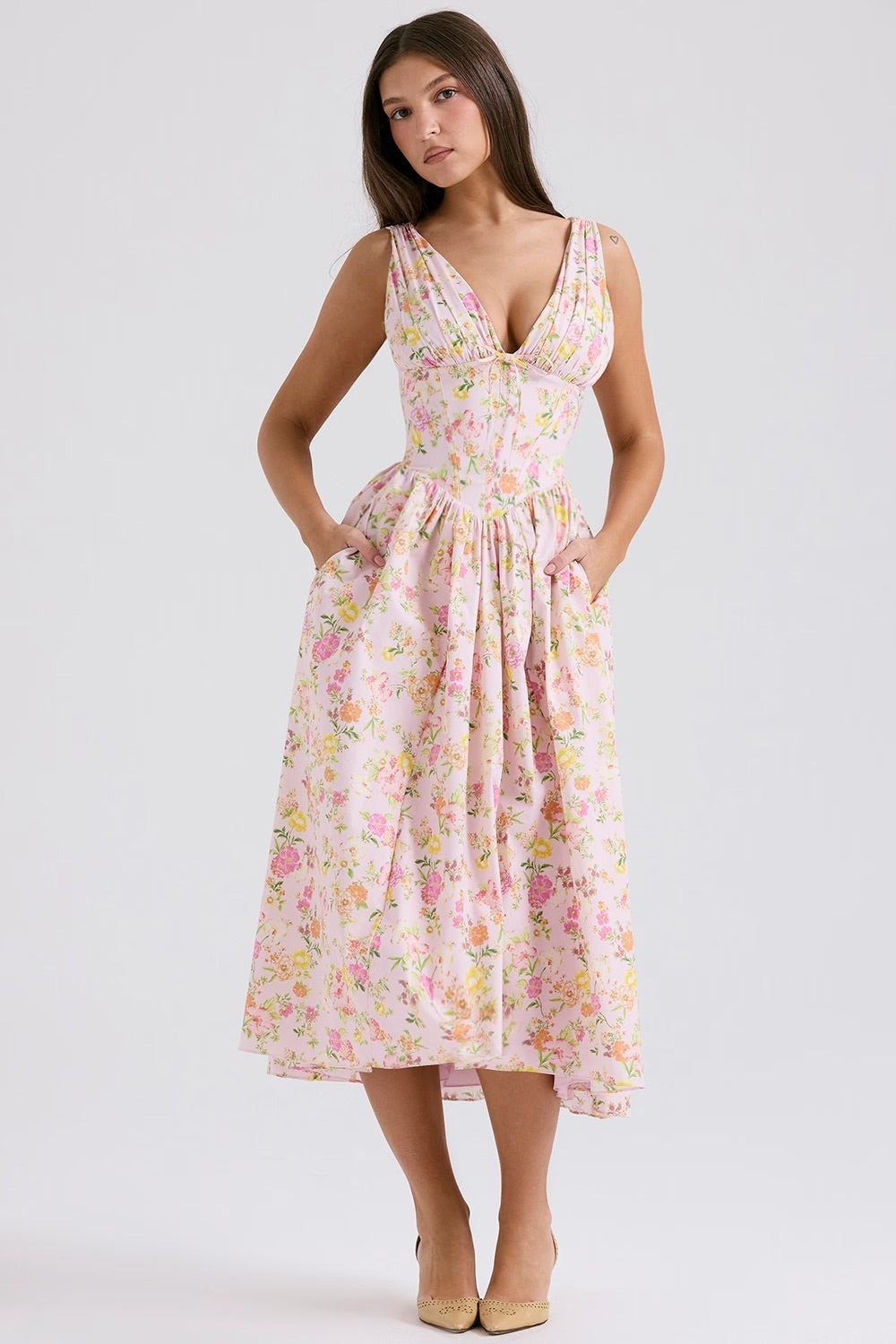 Imogen Floral Midi One of the Autumn Dresses for Weddings and Parties