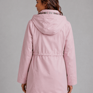 Hooded Waterproof Jacket with Drawstring Waist for Women